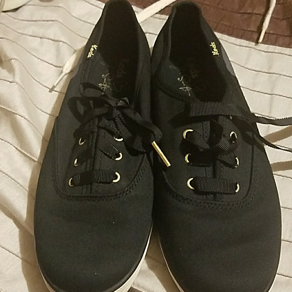 Black & Gold Keds